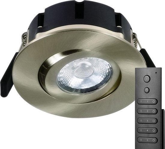 18x HOFTRONIC Napels - Inbouwspot met afstandsbediening - LED - Zaagmaat  85mm - RVS -... | bol.com