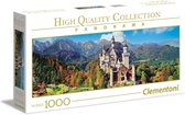 Clementoni - Panorama High Quality Collectie puzzel - Het kasteel Neuschwanstein - 1000 stukjes, puzzel volwassenen