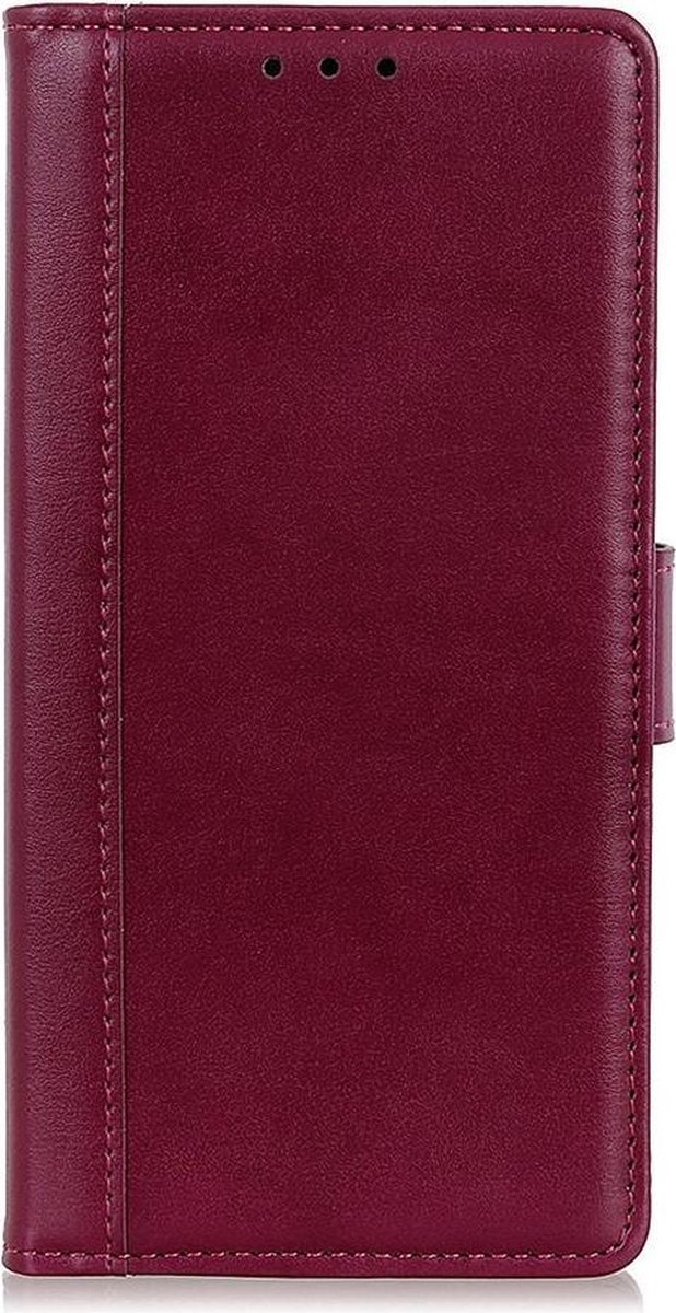 Shop4 - Samsung Galaxy A21s Hoesje - Wallet Case Grain Rood