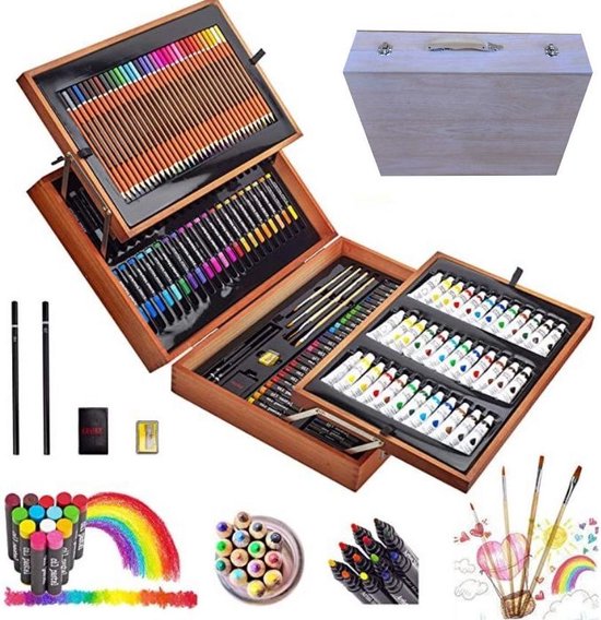Joli cadeau d'artiste avec un stylo peinture acrylique, kit de bricolage,  art du bois, art