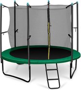 Rocketstart trampoline 250cm veiligheidsnet binnen brede ladder groen