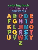 coloring book, number, leter and words