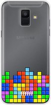 6F hoesje - geschikt voor Samsung Galaxy A6 (2018) -  Transparant TPU Case - Tetris #ffffff