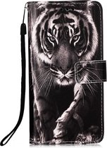 iPhone 12 Pro Max - Flip hoes, cover, case - TPU - PU Leder - Tijger