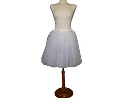 Tule rokje – 50 cm - Wit - Tutu - Petticoat - Festival - 3 lagen tule - t/m maat 42
