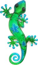 Salamander | metaal & glas | bloem | groen | XL | 37 x 18,5cm