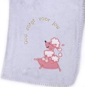 Babydeken fleece lila 75x100cm - God zorgt voor jou