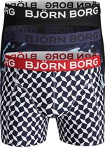Björn Borg Cotton boxers - 3-pack uni en print -  Maat: S