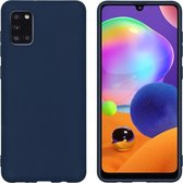 Samsung Galaxy A31 Hoesje Siliconen - iMoshion Color Backcover - Donkerblauw