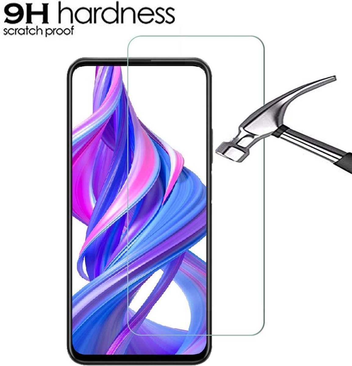 Screenprotector Glas - Tempered Glass Screen Protector Geschikt voor: Honor 9X / Honor 9X Pro / Huawei P Smart Z - 1x