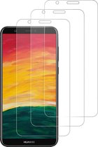 Screenprotector Glas - Tempered Glass Screen Protector Geschikt voor: Huawei P Smart 2018  - 3x