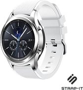 Siliconen Smartwatch bandje - Geschikt voor  Samsung Gear S3 Classic & Frontier siliconen bandje - wit - Strap-it Horlogeband / Polsband / Armband