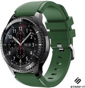 Strap-it Siliconen smartwatch bandje - geschikt voor Samsung Galaxy Watch 1 46mm / Galaxy Watch 3 45mm / Gear S3 Classic & Frontier - legergroen