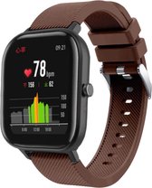 Siliconen Smartwatch bandje - Geschikt voor  Xiaomi Amazfit GTS silicone band - koffiebruin - Strap-it Horlogeband / Polsband / Armband