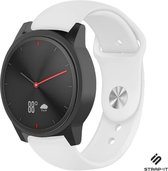 Siliconen Smartwatch bandje - Geschikt voor  Garmin Vivomove HR sport band - wit - Strap-it Horlogeband / Polsband / Armband