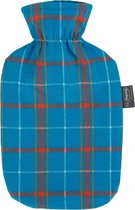 Warm water kruik - Met blauw geruite hoes
