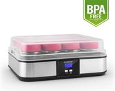 Klarstein Gaia Yoghurtmaker - 12 glazen zonder BPA - productie tot 2,5 liter yoghurt - timer - roestvrij staal