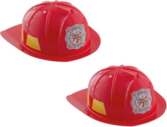 Set van 2x stuks rode brandweerhelmen verkleed accessoire kinderen -  Verkleed speelgoed | bol.com