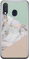 Leuke Telefoonhoesjes - Hoesje geschikt voor Samsung Galaxy A40 - Marmer pastel mix - Soft case - TPU - Marmer - Multi