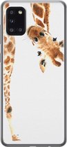 Samsung Galaxy A31 hoesje siliconen - Giraffe - Soft Case Telefoonhoesje - Giraffe - Bruin