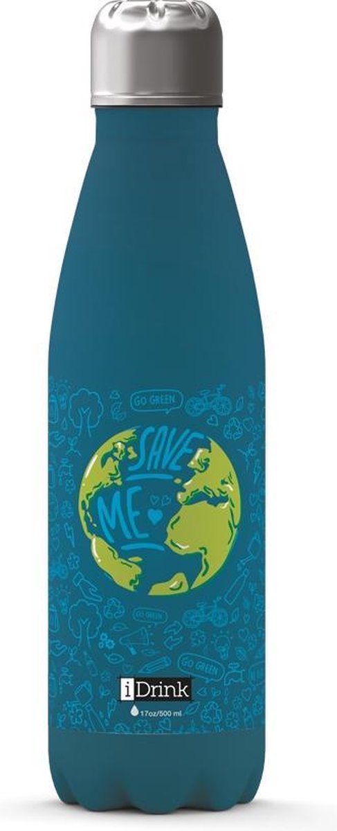 Total Juggling Thermosfles Save Me 500 Ml Staal Blauw