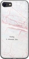 Leuke Telefoonhoesjes - Hoesje geschikt voor iPhone 8 - Today I choose joy - Soft case - TPU - Tekst - Grijs