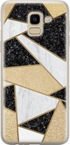 Samsung Galaxy J6 2018 hoesje siliconen - Goud abstract - Soft Case Telefoonhoesje - Print / Illustratie - Goud