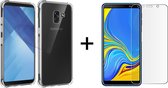 Samsung A8 2018 Hoesje - Samsung Galaxy A8 2018 hoesje shock proof case transparant cover - 1x Samsung A8 2018 Screenprotector