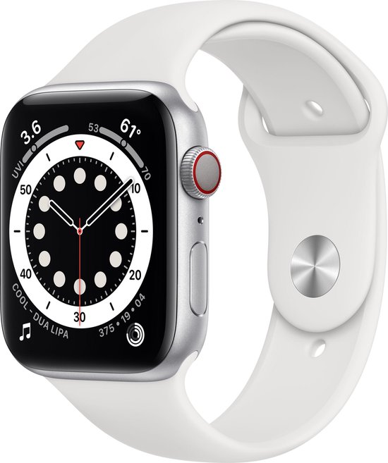Apple Watch S6 Alu 44mm Silver (Bracelet White) LTE iOS | bol.com