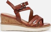 Tamaris Sandalen met sleehak cognac - Maat 36