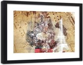 Foto in frame Ballerina voor Eiffeltoren, 120x80, beige, Premium print
