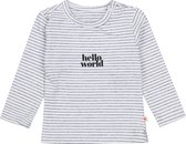 Little Label - baby shirt - stripe black world - maat: 62 - bio-katoen