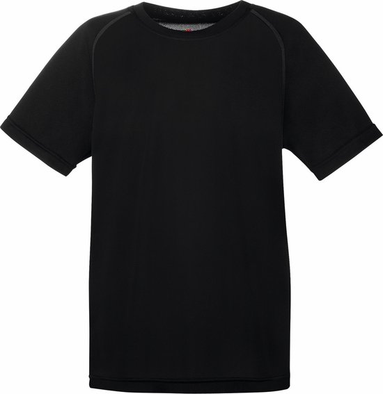 Fruit Of The Loom Kinderen Unisex Prestatie Sportskleding T-Shirt (2 stuks) (Zwart) Maat 170