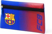 FC Barcelona Official Football Crest Design Fade Flat Pencil Case (Red/Blue)