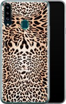 Samsung Galaxy A20s hoesje siliconen - Animal print - Soft Case Telefoonhoesje - Luipaardprint - Bruin