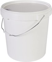 Seau avec couvercle et poignée - Wit - 30 litres - Ménage - Seaux de Jardinage de produits de nettoyage - Seau pratique Bricolage / seaux pratiques