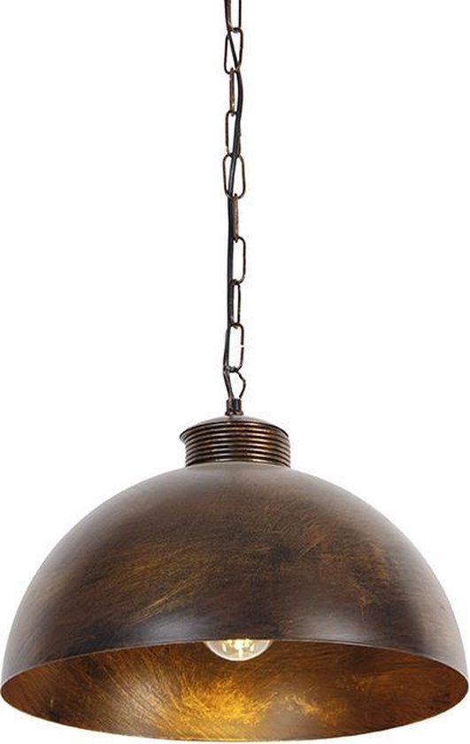 apotheek partij Beyond QAZQA magna - Landelijke Hanglamp - 1 lichts - Ø 340 mm - Roestbruin -  Industrieel -... | bol.com
