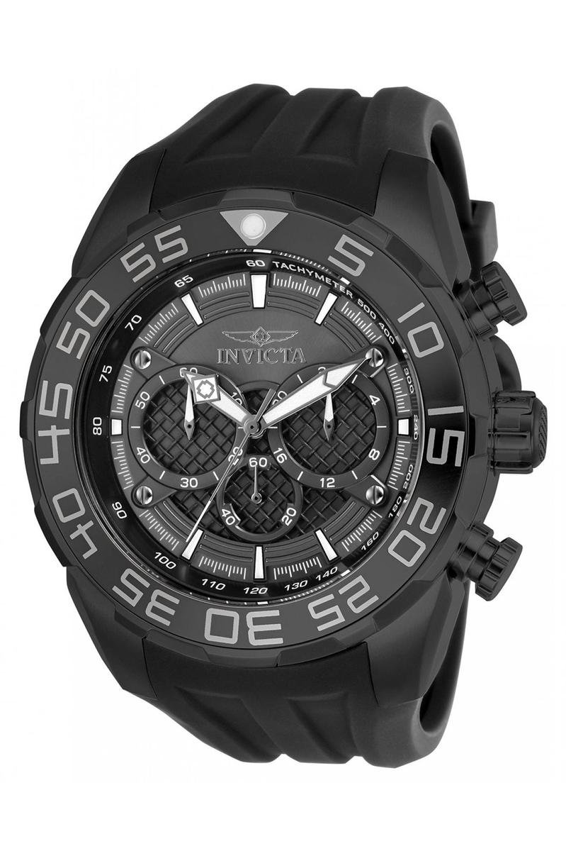 Invicta Speedway 26308 Heren Horloge - Waterdicht - Analoog - Quartz Uurwerk - Roestvrij Staal met zwarte Wijzerplaat - 50mm