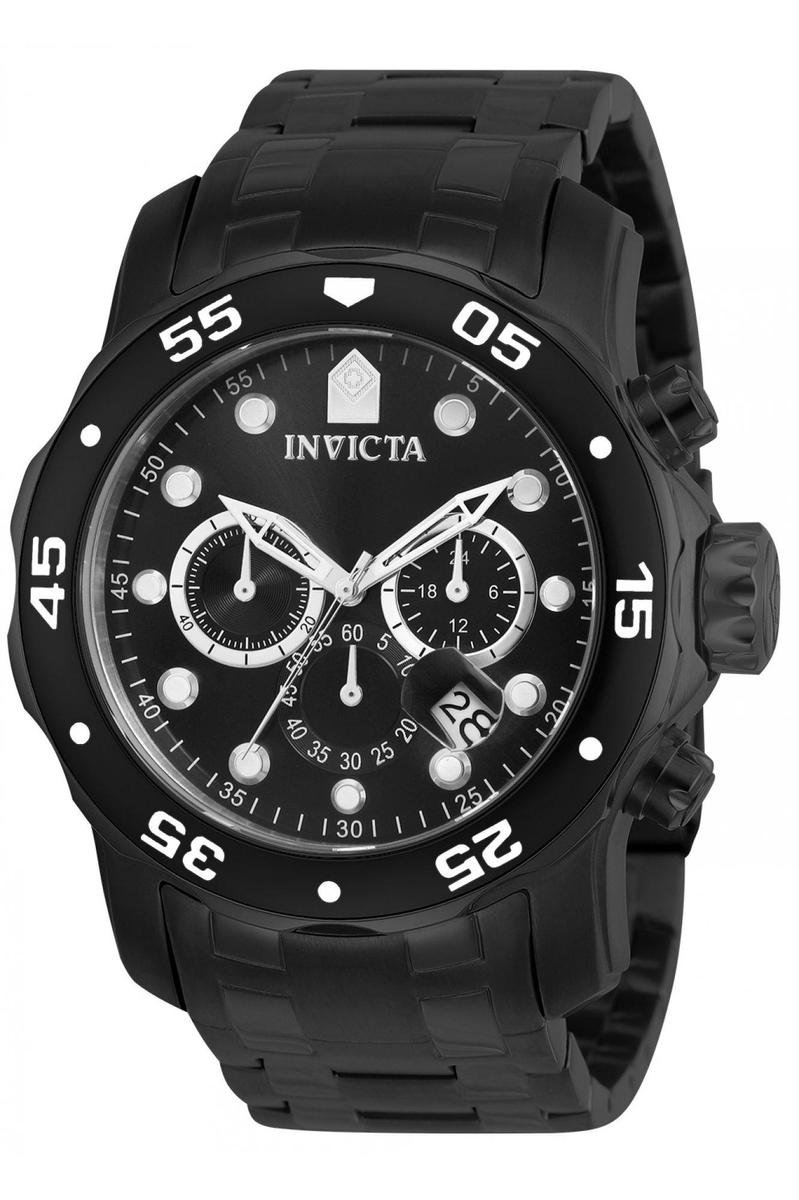 Invicta Pro Diver - SCUBA 0076 Heren Horloge - Waterdicht - Analoog - Quartz Uurwerk - Roestvrij Staal met zwarte Wijzerplaat