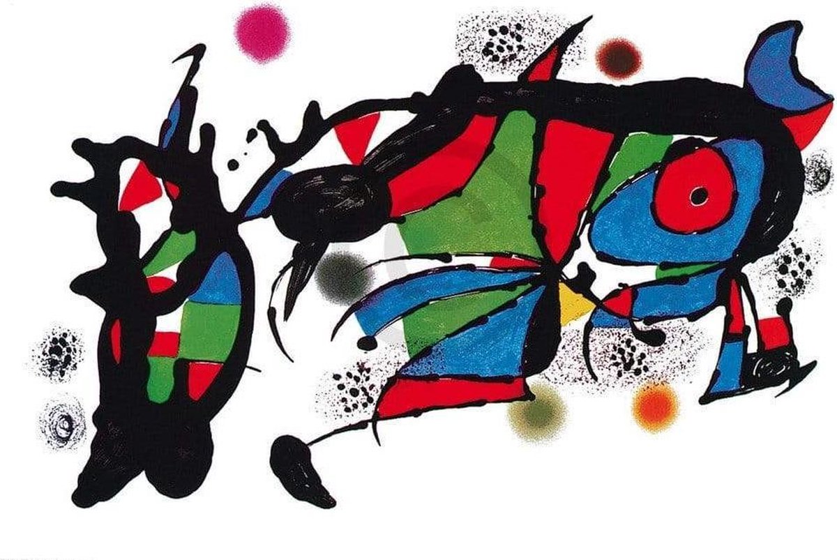 PGM Kunstdruk Joan Miro - Obra de Joan Miro 100x70cm Divers