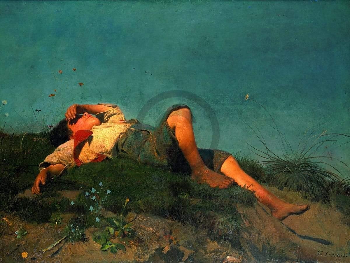 PGM Kunstdruk Franz Von Lenbach - Hirtenknabe 80x60cm Divers