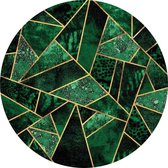 Fotobehang - Dark Green Emeralds 140x140cm rond - Vliesbehang