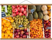 Schoolplaat – Dozen met Gekleurd Fruit - 90x60cm Foto op Textielposter (Wanddecoratie op Schoolplaat)