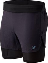 New Balance Speed 5'' 2in1 Short Heren - Zwart - maat XL