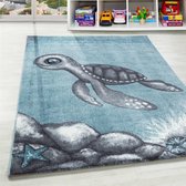 Kinder Baby slaapkamer vloerkleed schattige schildpad Desing Blauw Grijs Wit