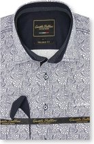 Heren Overhemd - Slim Fit - Laurel Wreath - Wit - Maat L