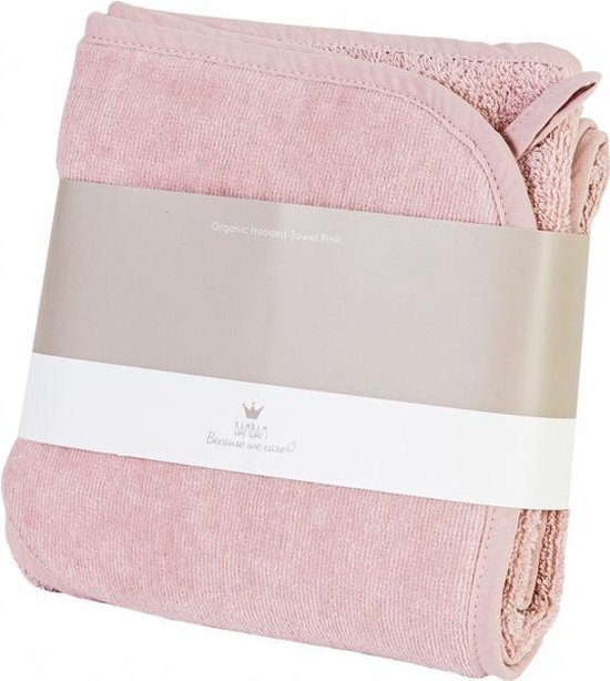 BamBam Organisch katoenen Handdoek met capuchon - Roze - Baby cadeau