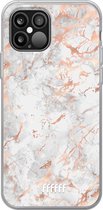 iPhone 12 Pro Max Hoesje Transparant TPU Case - Peachy Marble #ffffff