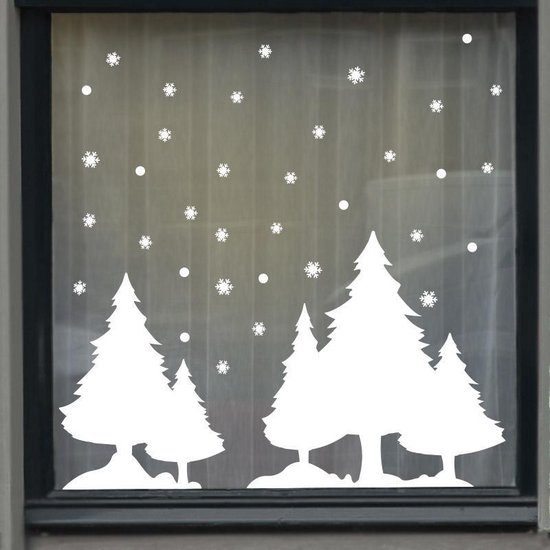 wacht Maken Vader Raamstickers kerst WIT 60x60 Herbruikbaar | Kerst Raamdecoratie  Sneeuwvlokken |... | bol.com