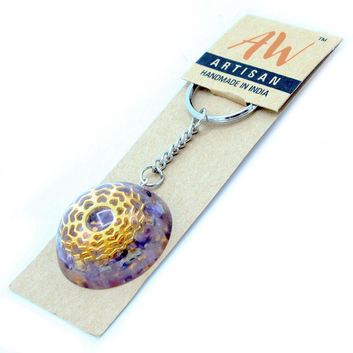 Sleutelhanger - Amethist Mandala Harten - Orgonite Power